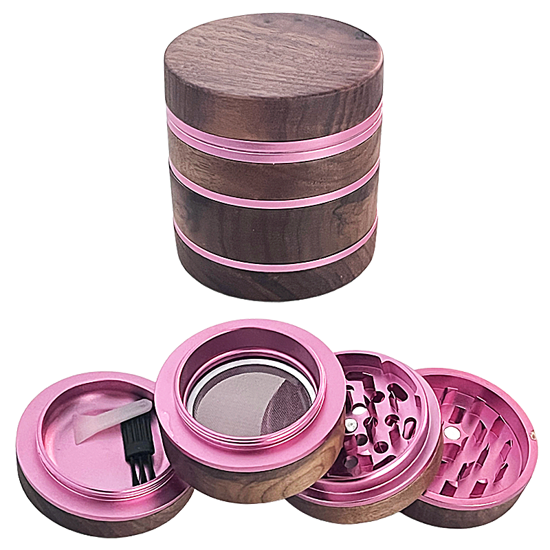 Crushers Full Wooden Body 4 Part Grinder | 63mm | (GR668) | Assorted Colors product image